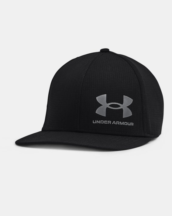 Men's UA Iso-Chill ArmourVent™ Flat Brim Cap, Black, pdpMainDesktop image number 0